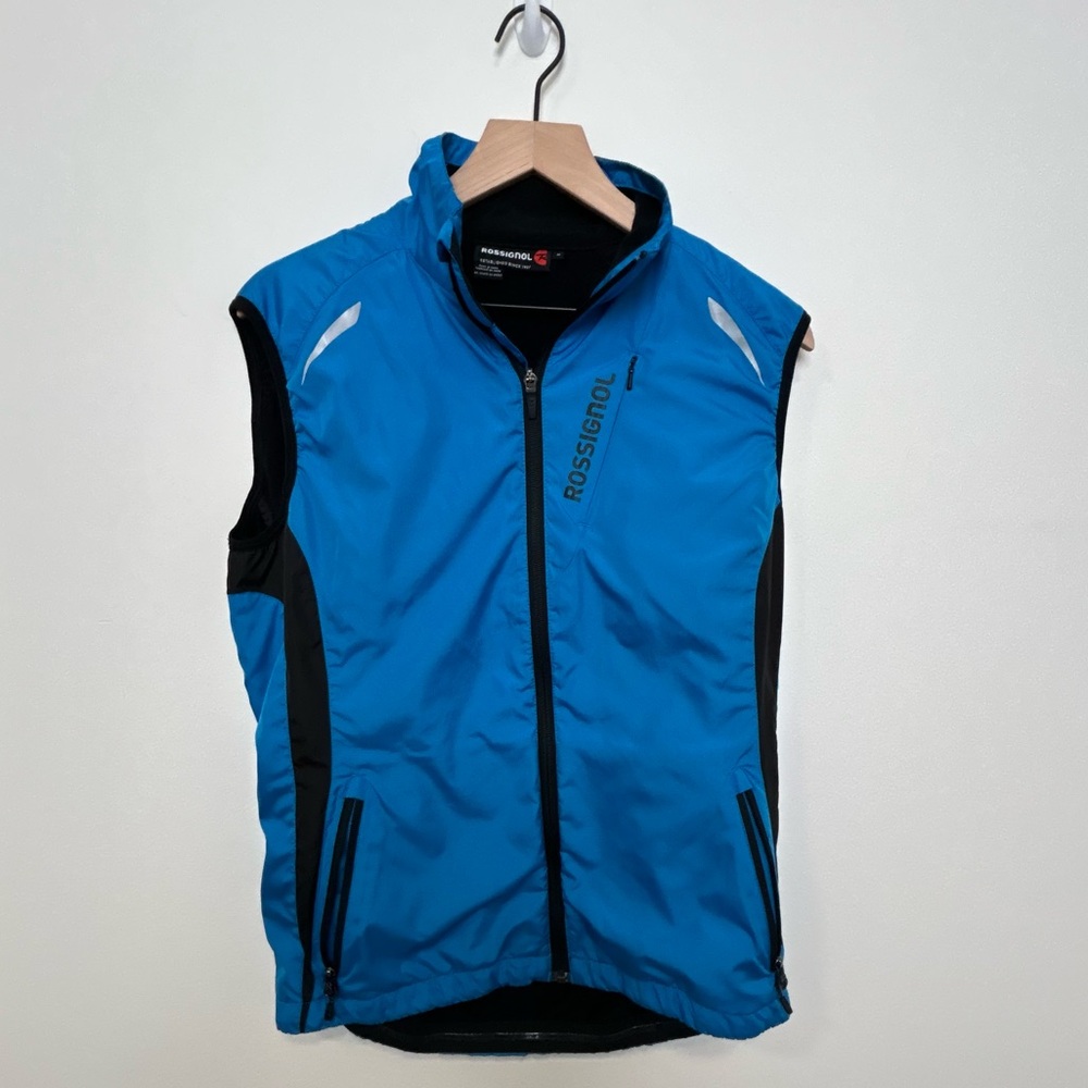 Rossignol Men’s Turquoise Black Softshell Vest M Reflective Ski Cycling Outdoor